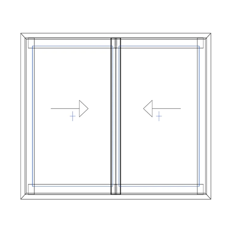 Single Sliding Medium Duty Sliding Window Drawing